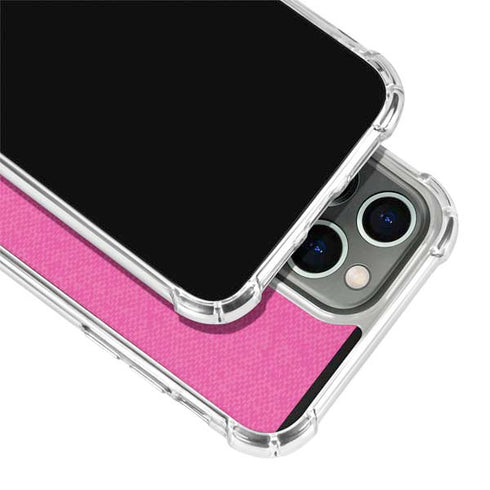 Pink and Grey Stripes iPhone 15 Pro Clear Case